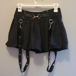Pinstripe Mini skirt with suspenders